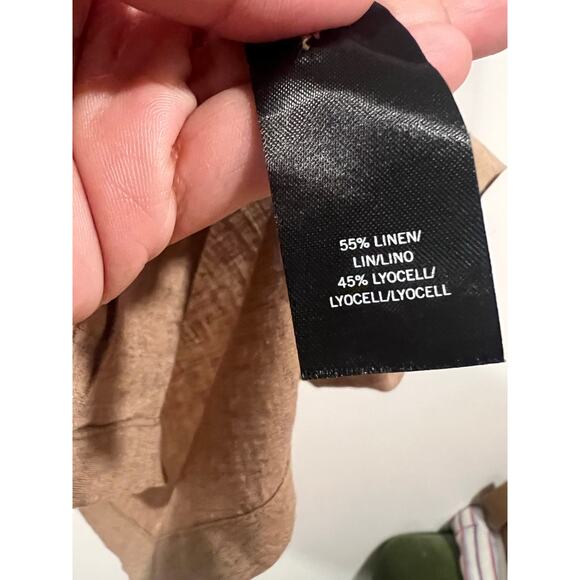 Mens NWT Kenneth Cole Linen Blend Casual Button up Small Tan - Picture 6 of 6